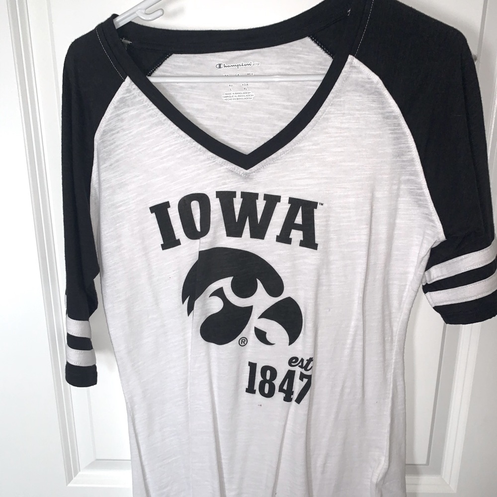 White and Black Baseball Tee Style Hawkeye Shirt